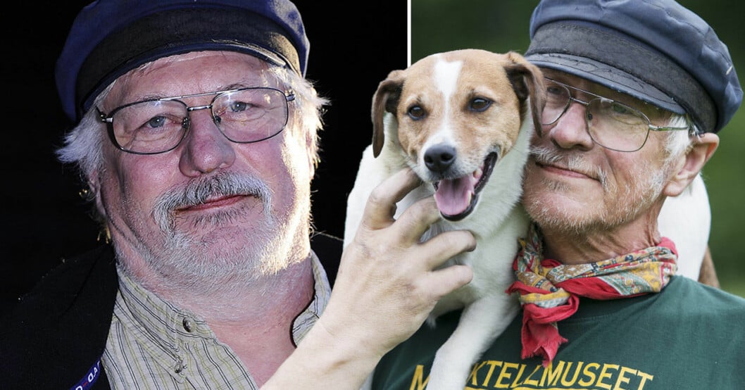 Gustav ”Gutta” Andersson med en hund.