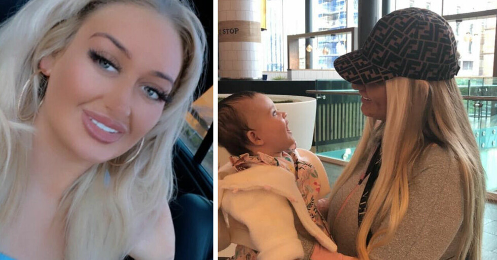 Jaelyn Cox och Jaelyn Cox när hon håller sin bebis i famnen.