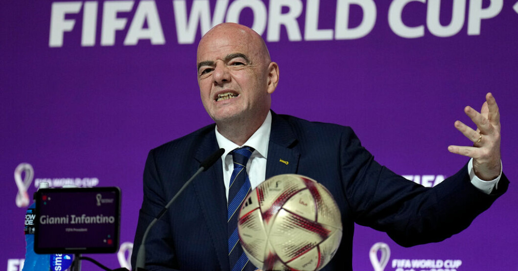 Fifas ordförande Gianni Infantino kritiseras. Arkivbild. Rasar över Fifa: "Borde visa nolltolerans"
