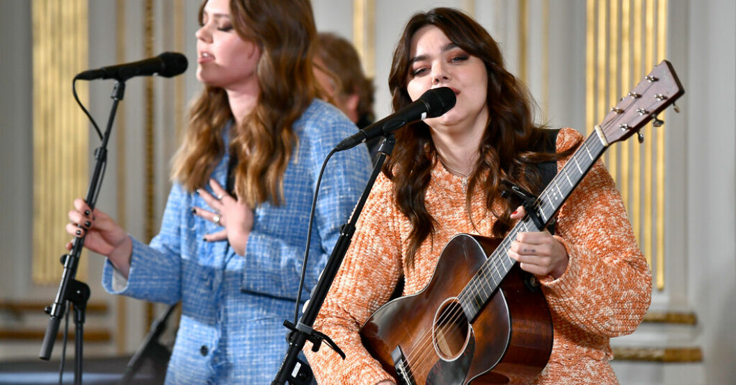 First Aid Kit - systrarna Johanna och Klara Söderberg - tar emot regeringens musikexportpris och passar på att framföra en av sina låtar. First Aid Kit får musikexportpriset