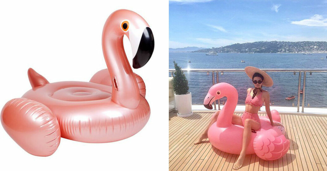 Flyt på en uppblåsbar flamingo som Kendall Jenner