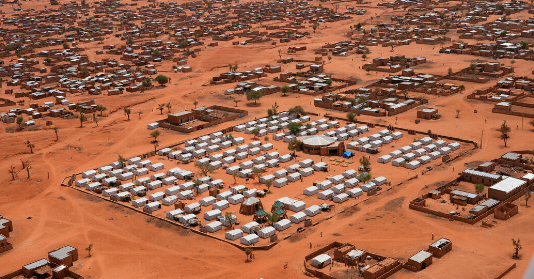 Flygbild av ett internflyktingar i Djibo. Arkivbild. Två miljoner människor på flykt i Burkina Faso