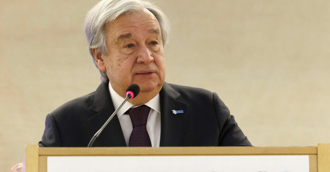 FN:s generalsekreterare António Guterres öppnar den 52:a sessionen med FN:s råd för mänskliga rättigheter i Genève i Schweiz. FN: Kriget bakslag för mänskliga rättigheter