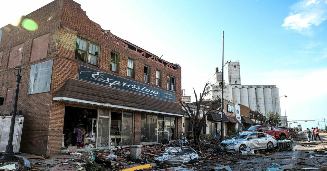 Förödelse efter tornadons framfart i Perryton i den amerikanska delstaten Texas på torsdagen. Tre döda i samhälle i Texas efter tornador