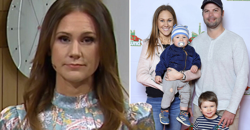Maria Forsblom med familjen.