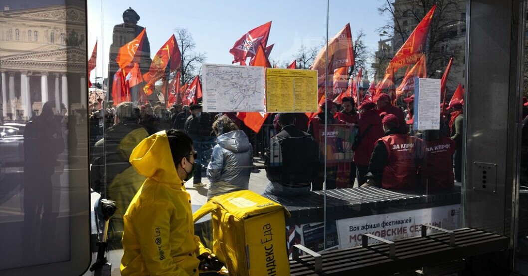 Första majdemonstrationer i Moskva 2021. Arkivbild. Första majfirande ställs in – hävdar terrorhot