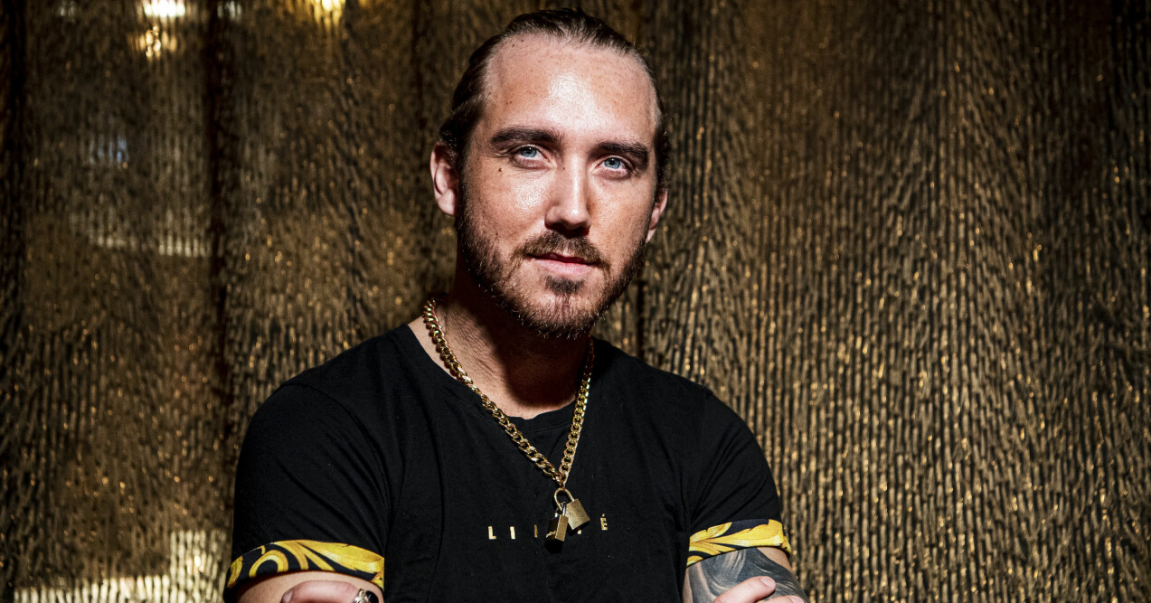 Fredrik "Fimpen" Olsson på pressträffen inför Paradise hotel 2020.