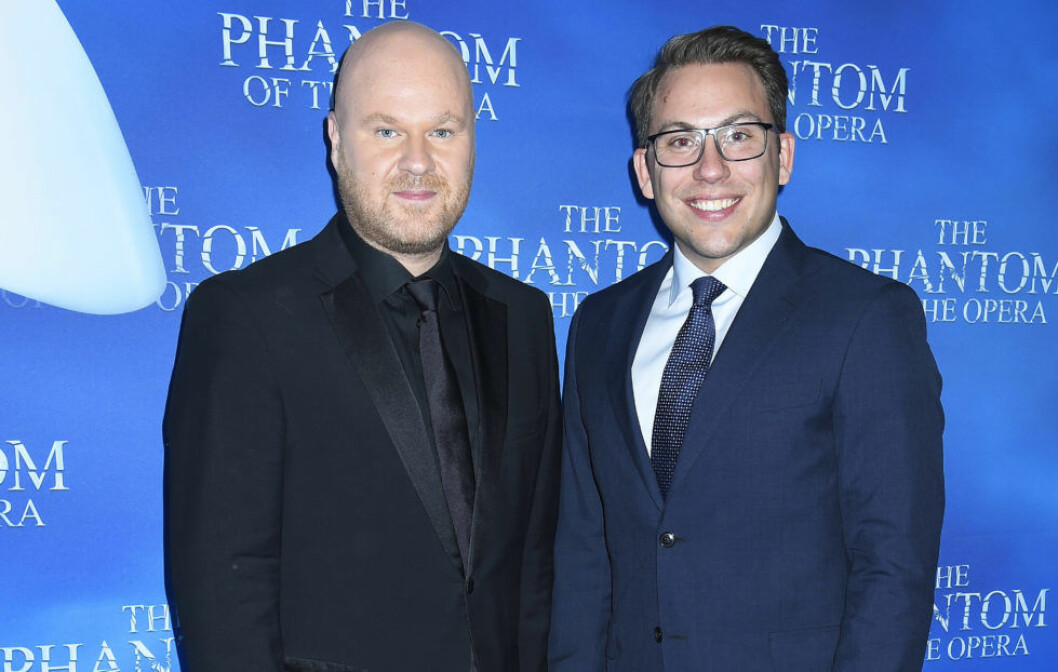 Ikväll får Jurymedlemmen Fredrik Kempe stöd i studion av kärleken Christoffer. Fredrik Kempe, Christoffer Järkeborn Premiär av Phantom of the Opera på Cirkus, Stockholm 2016-09-14 © Karin Törnblom/IBL Premiere of Phantom of the Opera, Cirkus, Stockholm, Sweden 2016-09-14