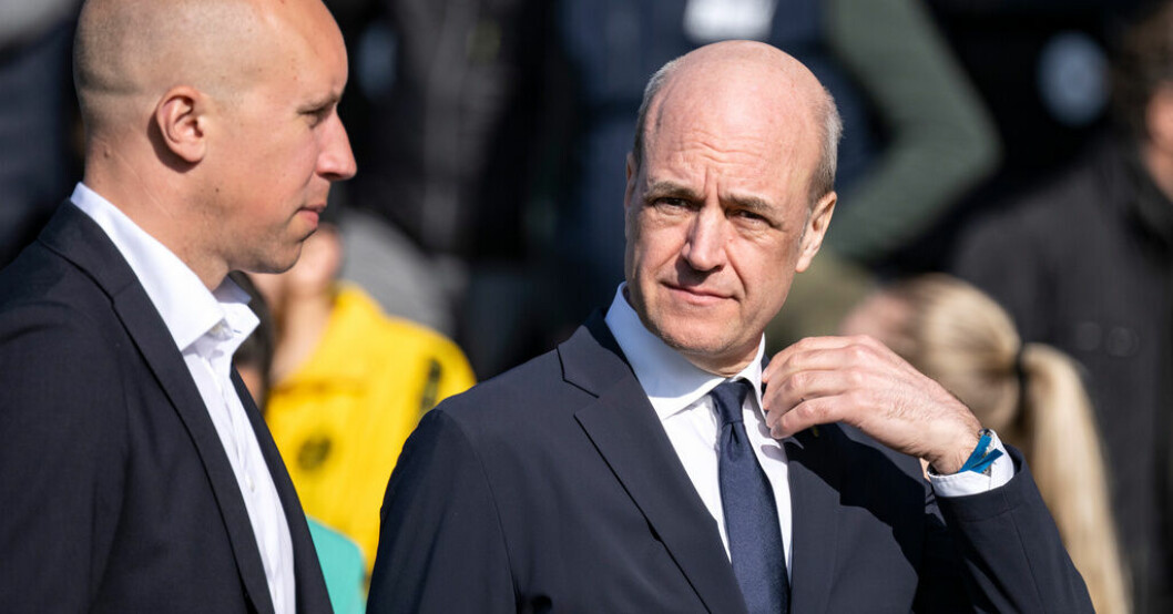 Fredrik Reinfeldt under fredagens final i Svenska cupen i Hällevik. Reinfeldt: Konstigt om Sverige är avvikande