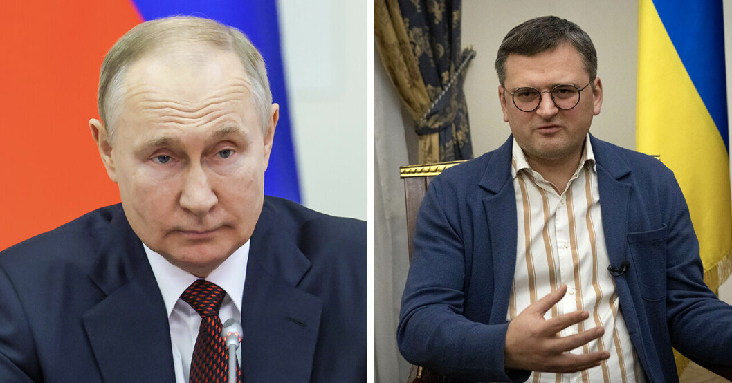 Vladimir Putin och Dmytro Kuleba
