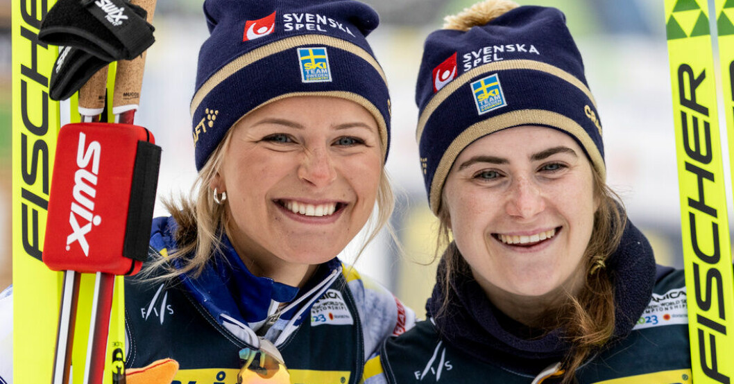 Frida Karlsson och Ebba Andersson, här efter tio kilometer fristil tidigare under VM, är två svenska guldhopp inför den avslutande tremilen. Guide: Skid-VM, lördag 4 mars