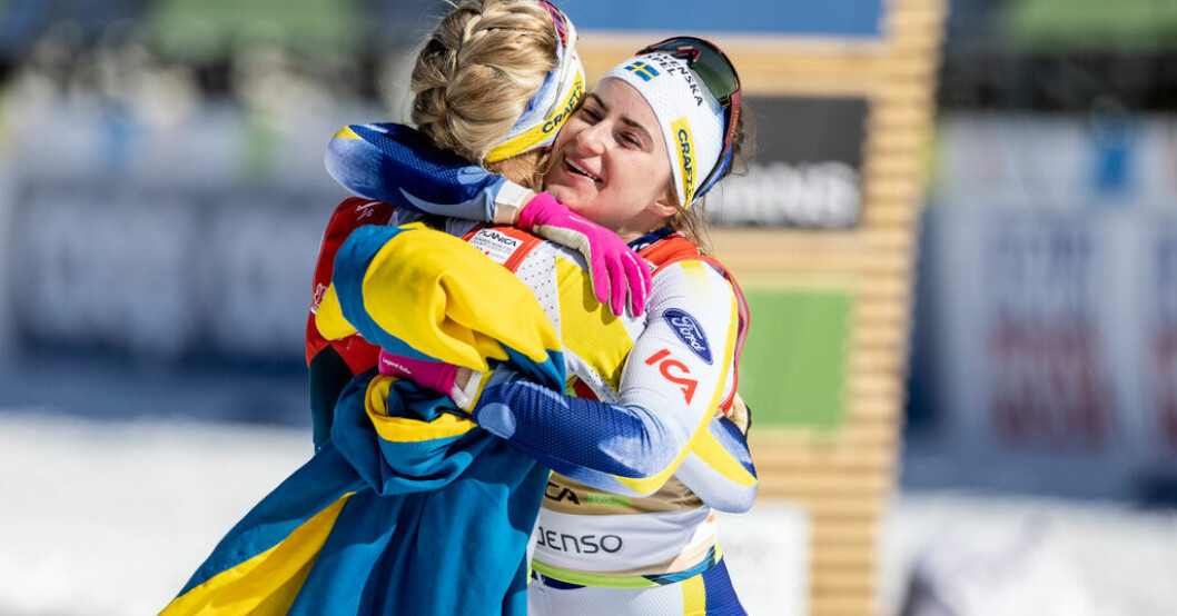 Frida Karlsson och Ebba Andersson under skid-VM i Planica. Arkivbild. Andersson: Jag saknade dem förra året
