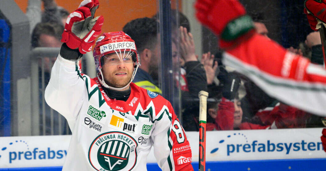 Frölundas Ryan Lasch jublar efter sitt vinstmål borta mot Växjö. Lasch lyfte Frölunda: "Hundra procent hjärta"