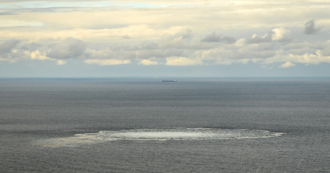 Gasläckan vid Nord Stream 2 utanför Bornholm den 29 september. Arkivbild. Nya uppgifter om möjlig Nord Stream-sabotör