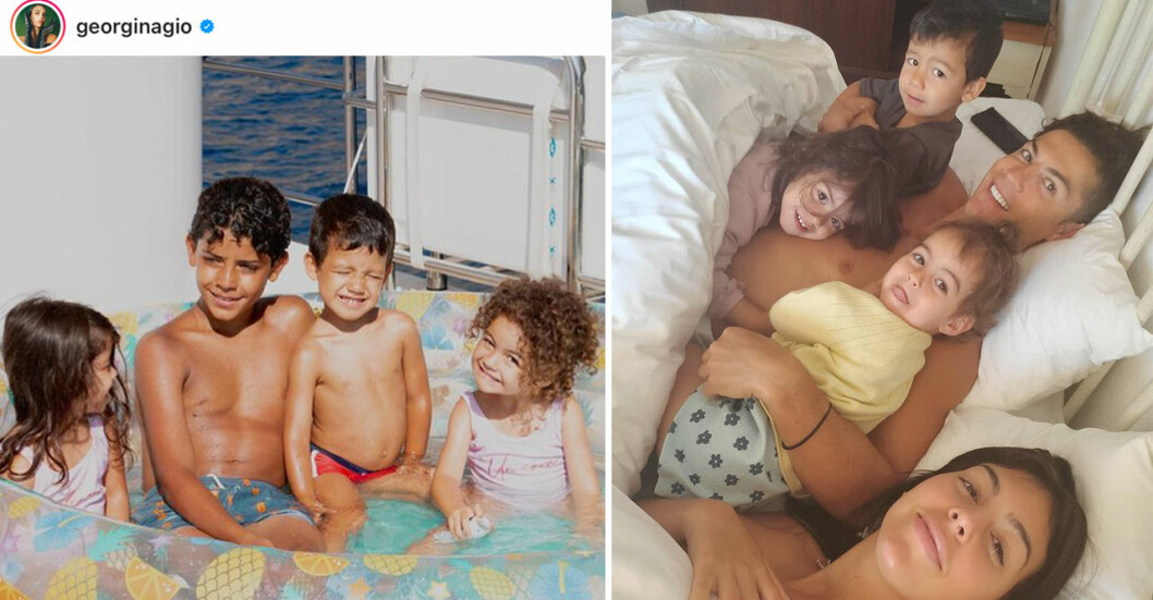 <strong>Familjen är viktig för modellen Georgina Rodríguez. Tillsammans med Cristiano Ronaldo har hon dottern Alana Martina. Sedan tidigare har Ronaldo tre egna barn.</strong> Familjen är viktig för modellen Georgina Rodriguez. Tillsammans med Cristiano Ronaldo har hon dottern Alana Martina.