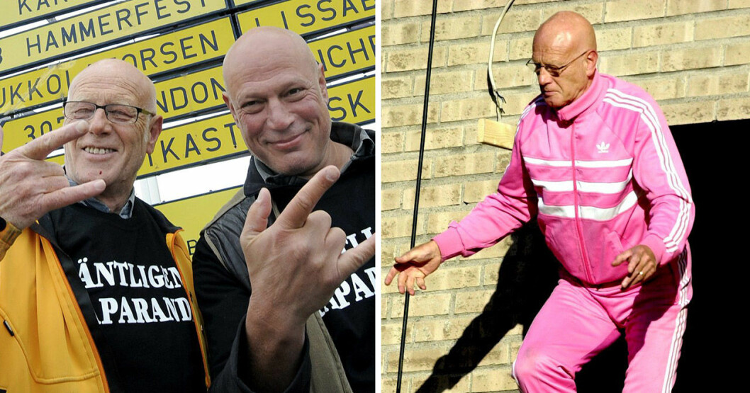Gert med Robert Aschberg och i den rosa dräkten. Gett Fylking och Robert Aschberg. Gert i rosa dräkt.