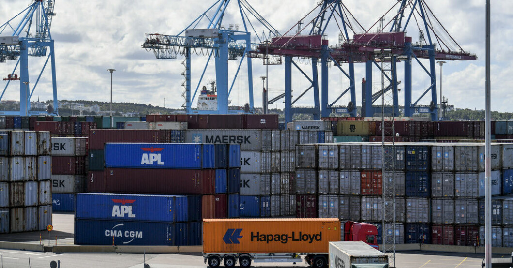 Göteborgs hamn ser en vikande import. Arkivbild. Importen rasar men exporten ökar