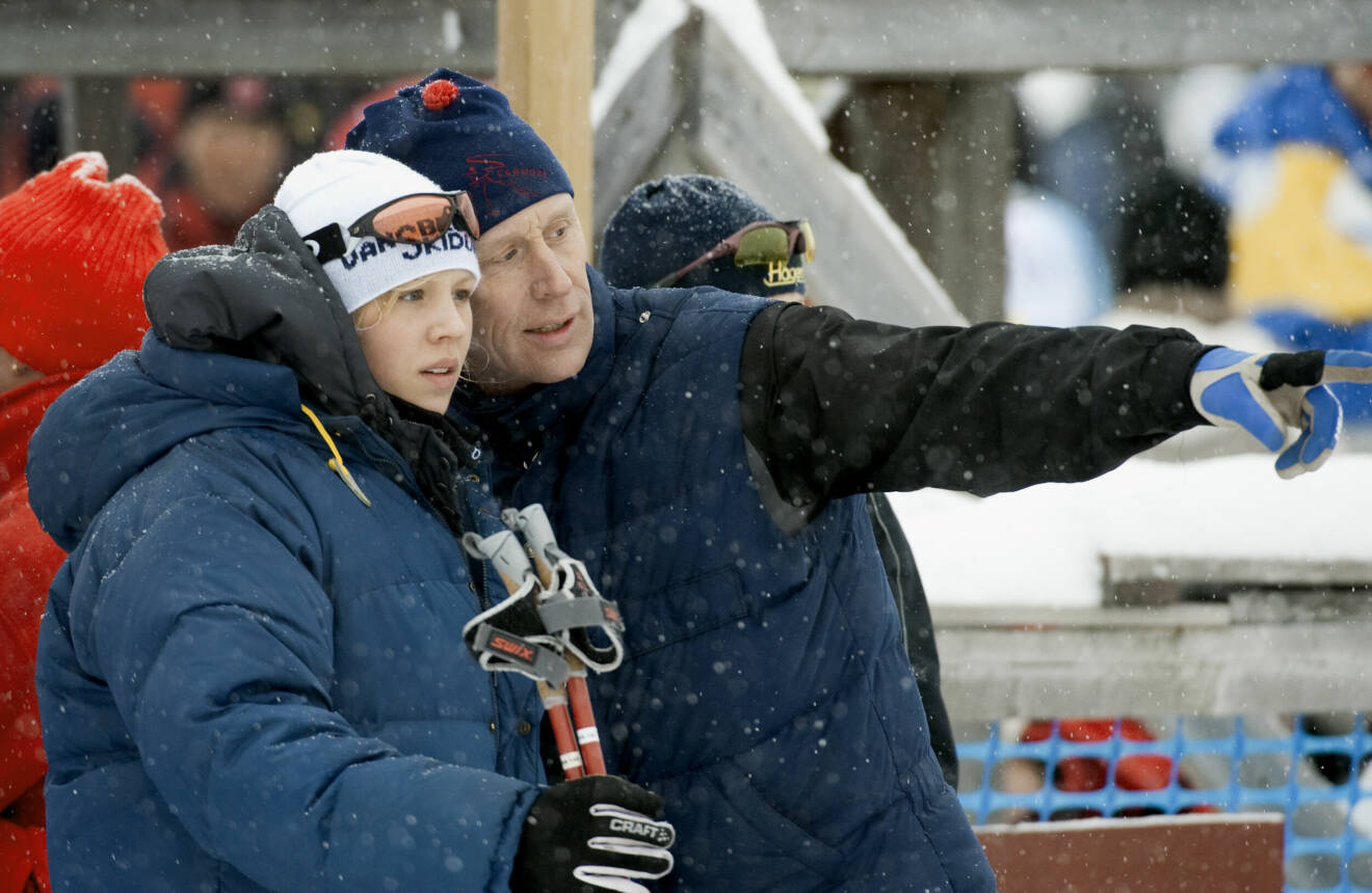 Gunde Svan med dottern Julia Svan inför starten av loppet Tjejvasan år 2010.
