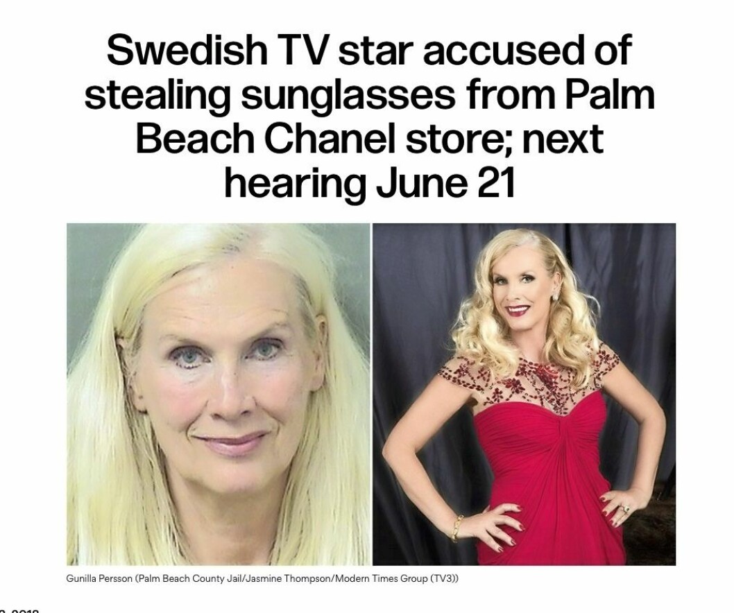 gunilla Persson anklagas för stöld