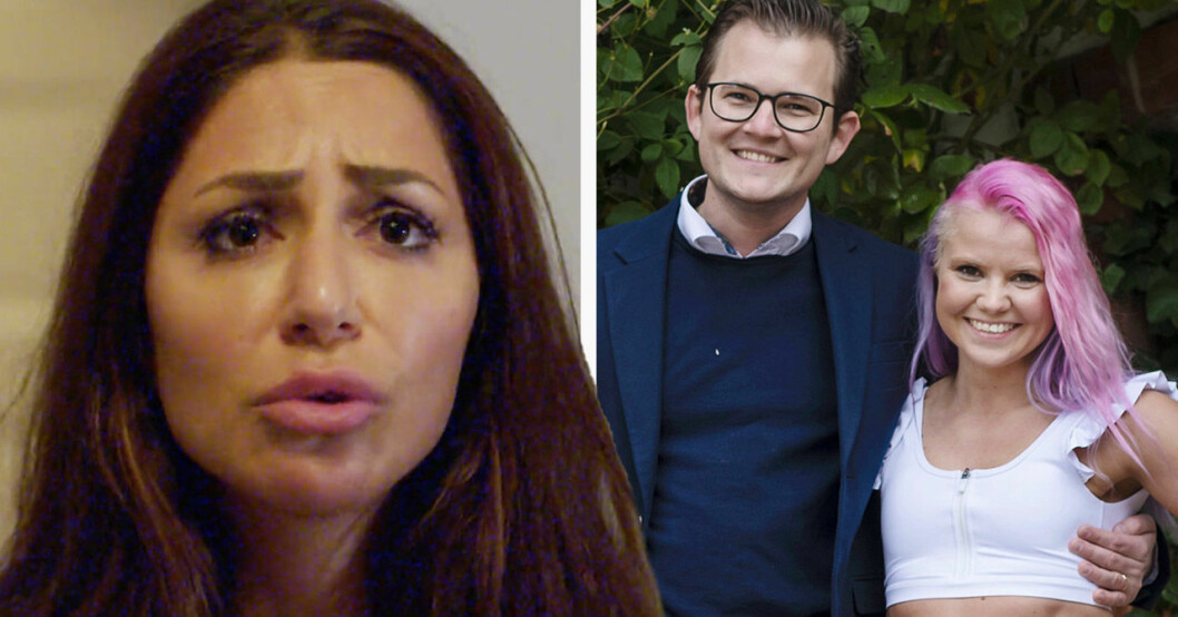 Elahe Eskandari, Jacob Claesson och Elina Raeder i Gift vid första ögonkastet 2020.