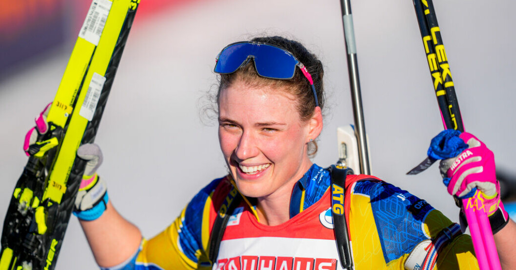 Hanna Öberg efter VM-guldet i distansloppet. Guide: Ny svensk medaljjakt i skidskytte-VM