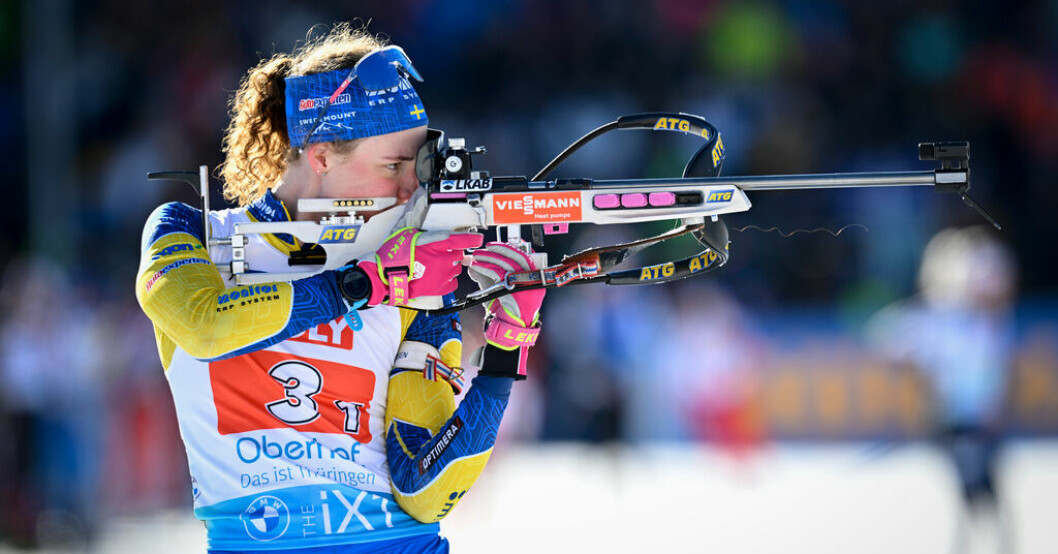 Hanna Öberg går ut bara 2,2 sekunder efter sprintmästaren Denise Herrmann-Wick. Guide: Skidskytte-VM, söndag 12 februari