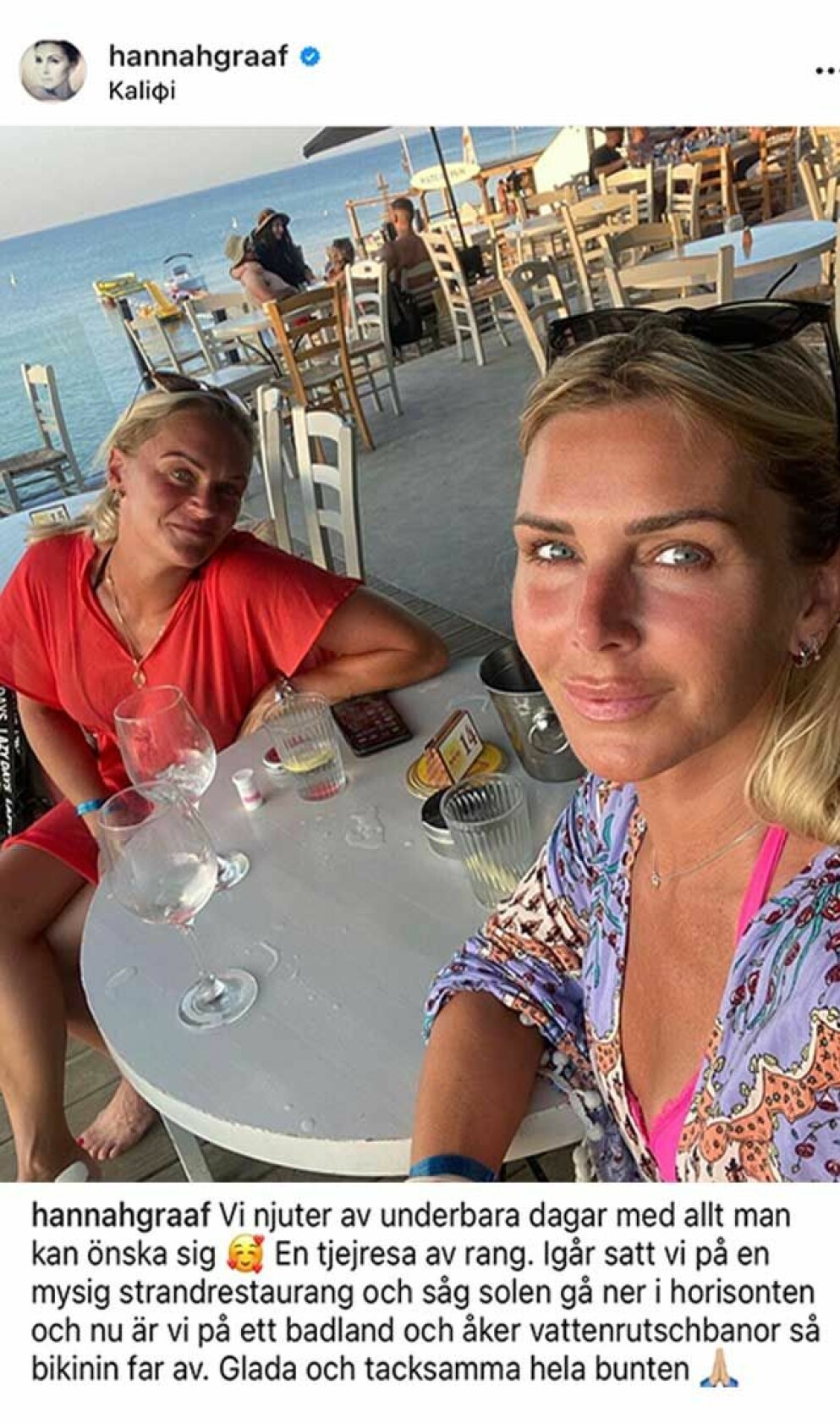 <span class=" italic" data-lab-italic_desktop="italic">Hannah på semester i Cypern med vännen. Foto: Hannah Graaf/Instagram </span>