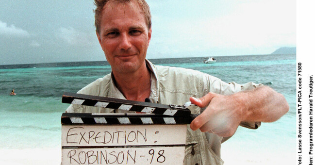 Harald Treutiger under inspelningen av Robinson-98. Harald Treutiger under inspelningen av Robinson-98