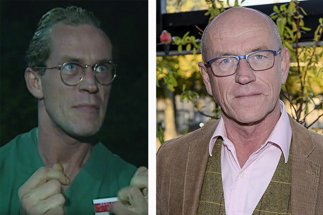 Thomas Hedengran i Byhåla och hur han ser ut i dag. <strong>Foto: SVT och TT.</strong> Thomas Hedengran som Doktor Mengele i Byhåla.