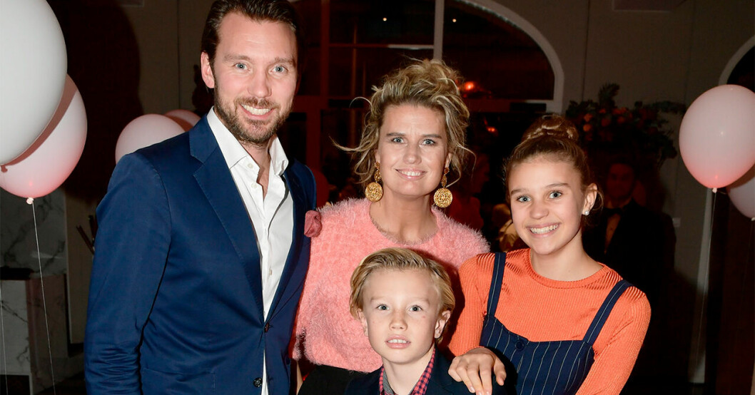 Familjen Lind! Niclas Lind, Christine Meltzer med barnen Ville lind och Ida-Lova Lind.