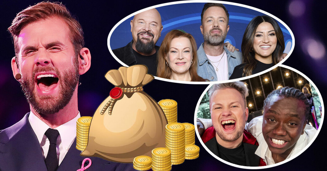Pär Lernström, Anders Bagge, Kishti Tomita, Alexander Kronlund, Nikki Amini, Freddie Liljegren och Tusse Chiza i Idol 2019.