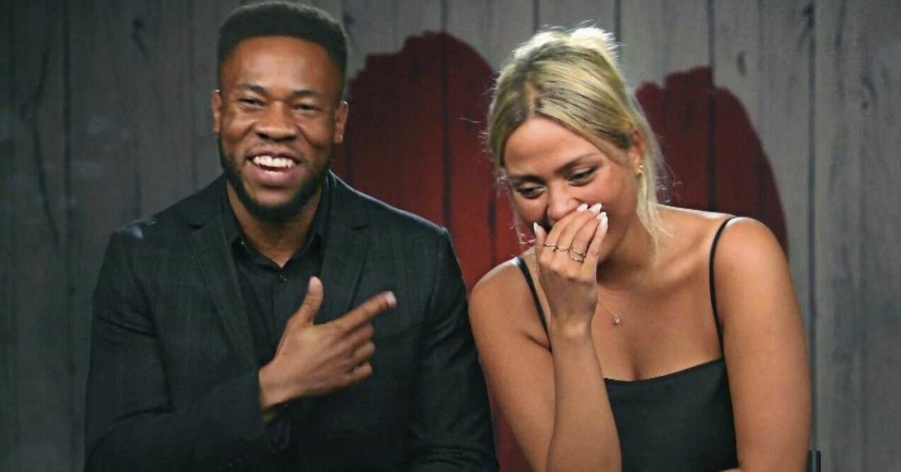 Ikenna och Carina. Ikenna och Carina i synk efter dejten i Första dejten på SVT