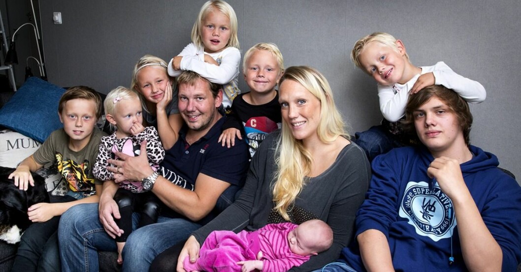 Familjen Ilmrud på den tiden de var en niobarnsfamilj.