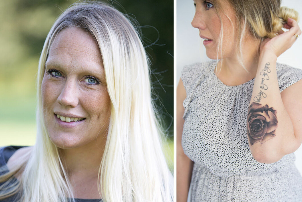 Madeleine Ilmrud. <strong>Foto: TT & Privat.</strong> Madeleine Ilmruds tatuering.