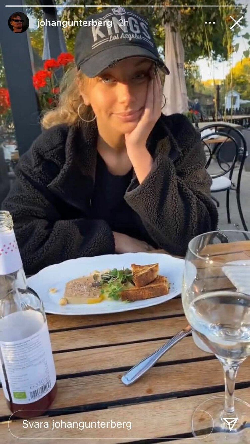 Bild från Johan Gunterbergs Instagram, på bilden syns Hanna Ferm.