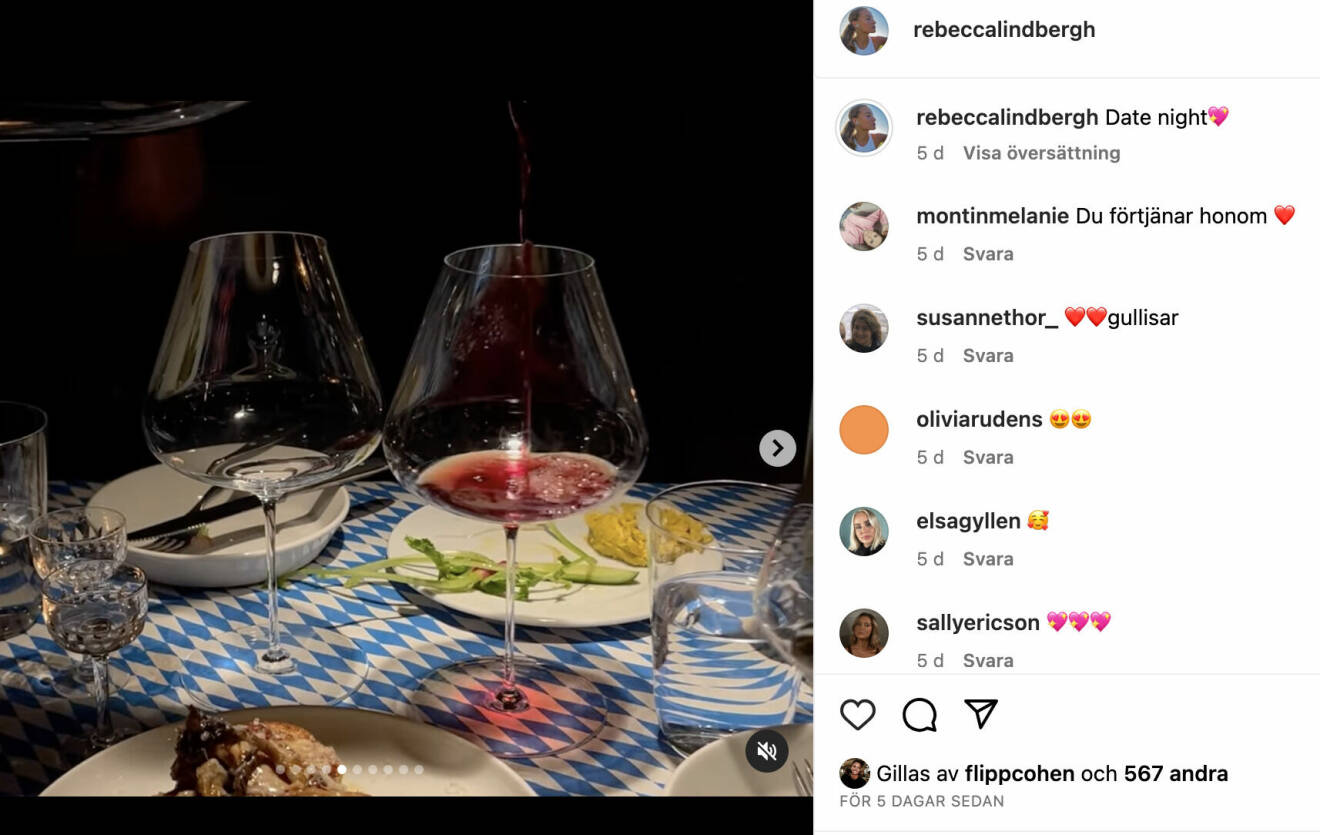 instagram inlägg rebecca lindbergh Thor med Philippe Cohen dejt