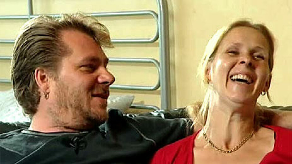 Mirka och Peter Norrström under inspelningen av Familjen Annorlunda för många år sedan. Mirka och Peter Norrström under familjen annorlunda
