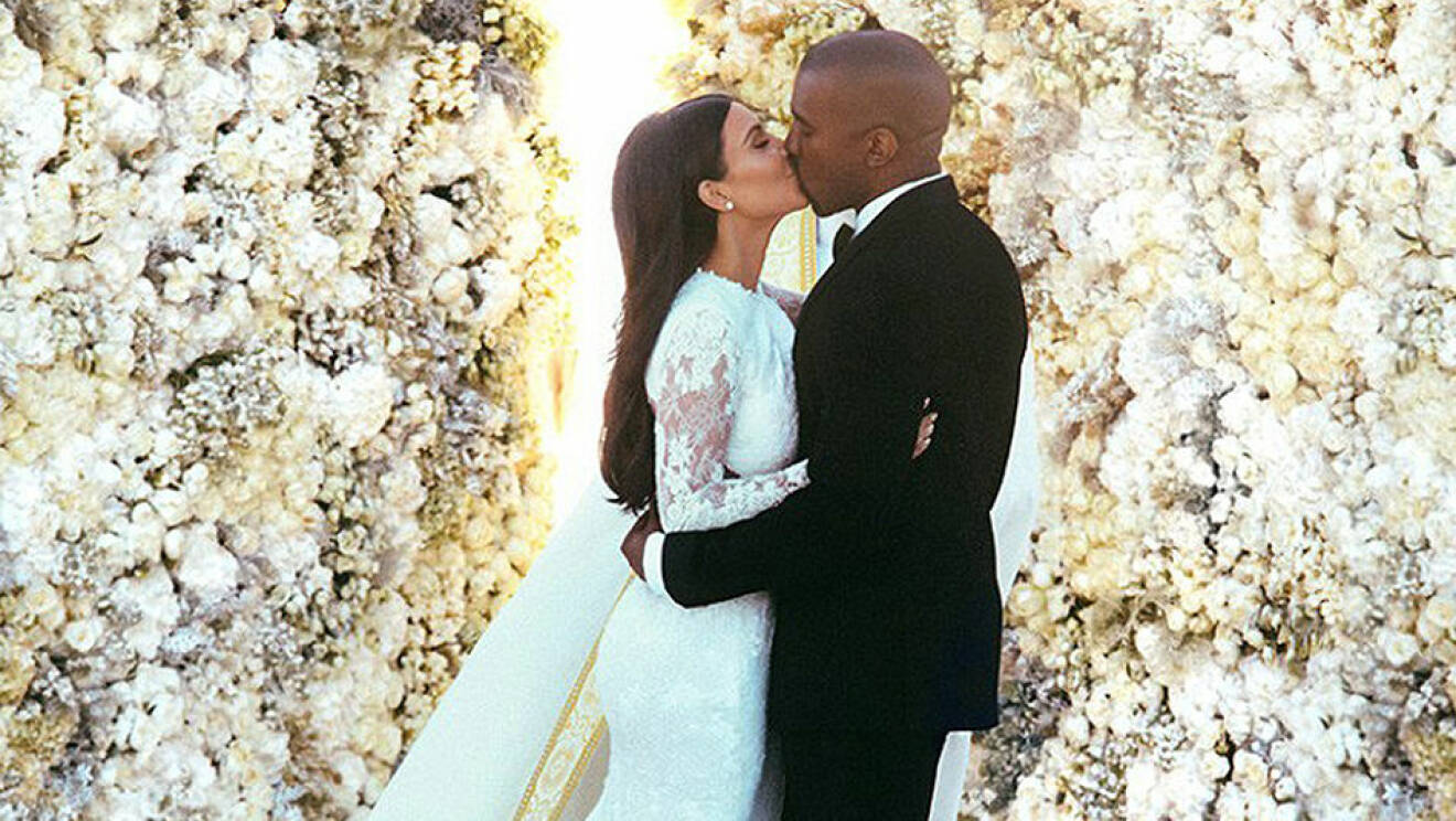 Kim Kardashian och Kanye West efter att de sagt ja till varandra.