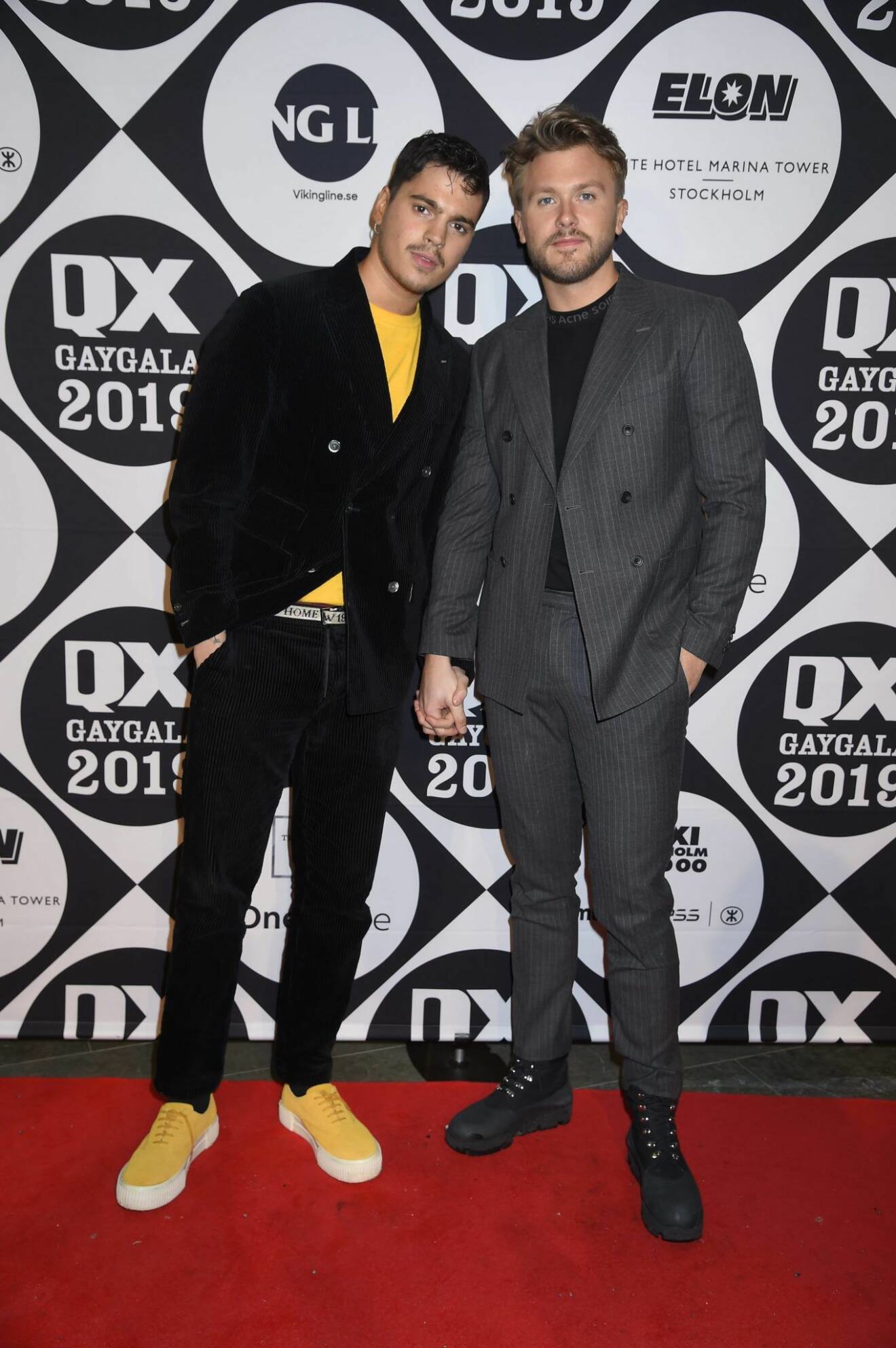 Oscar Zia med pojkvännen Jonathan Rander på QX-galan 2019.
