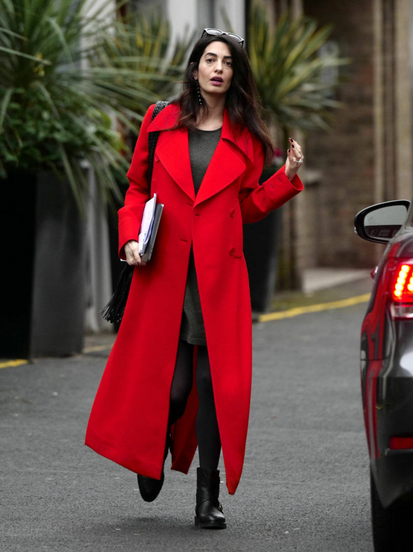 EXCLUSIVE: **PREMIUM EXCLUSIVE RATES APPLY**MUST AGREE FEES** Amal Clooney is seen looking radiant whilst out and about in London. The human rights lawyer looked amazing in a long red wool coat with her pregnant bump on show. Clooney and husband George recently announced that they are expecting twins. Pictured: Amal Clooney Ref: SPL1447636 210217 EXCLUSIVE Picture by: W8 Media / Splash News Splash News and Pictures Los Angeles:310-821-2666 New York: 212-619-2666 London: 870-934-2666 photodesk@splashnews.com IBL