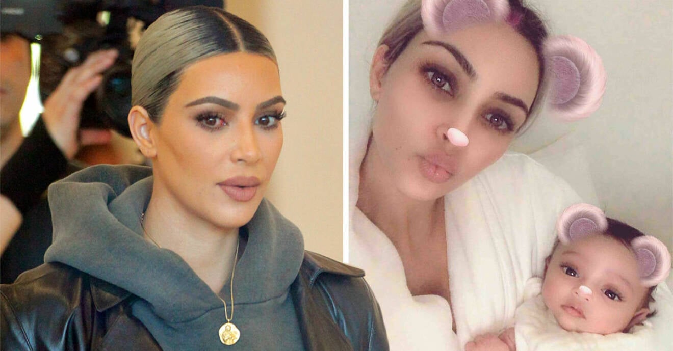 Kim Kardashian och dottern Chicago.