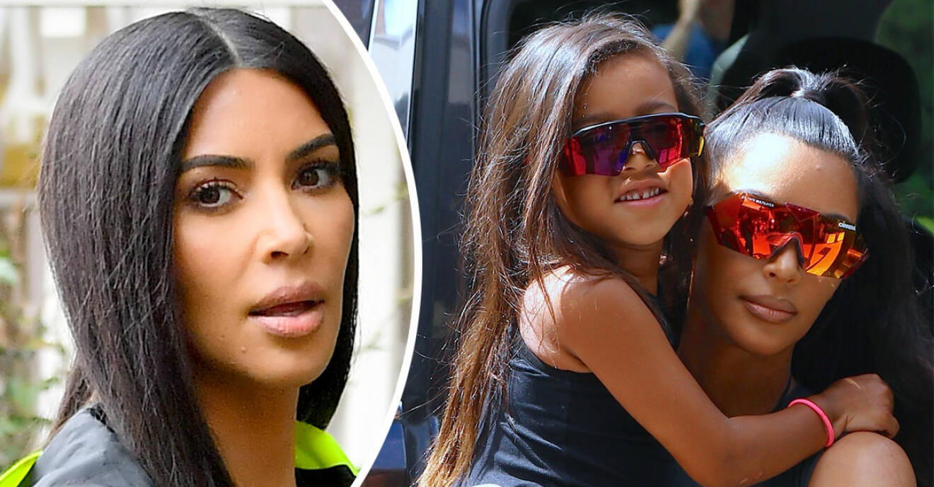 Kim Kardashian med dottern North West.