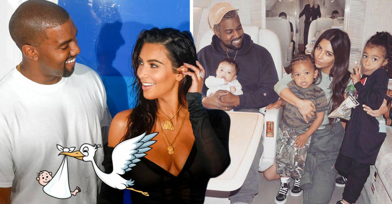 Kim kardashian och Kanye west väntar sitt fjärde barn via surrogatmamma