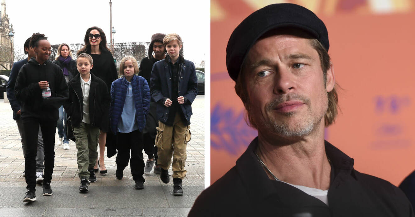 Brad Pitts barn är oroade över sin fars hälsa då Brad har börjat kedjeröka igen.
