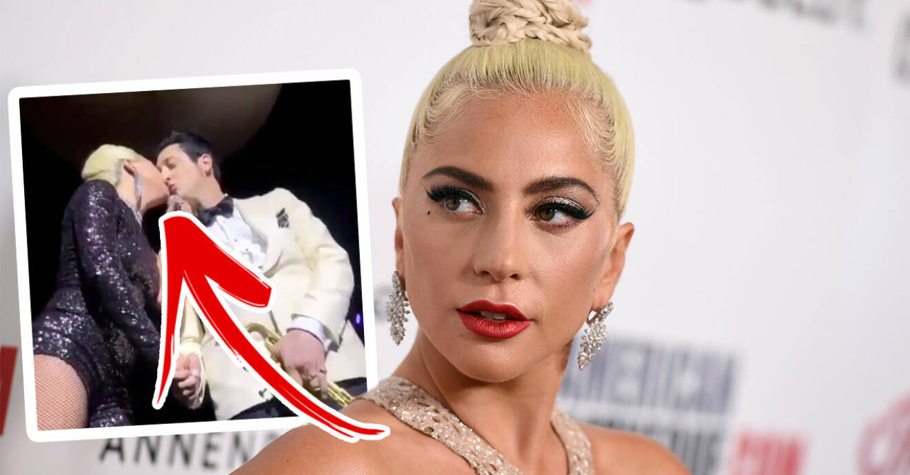 Efter uppbrottet – här kysser Lady Gaga den gifte mannen