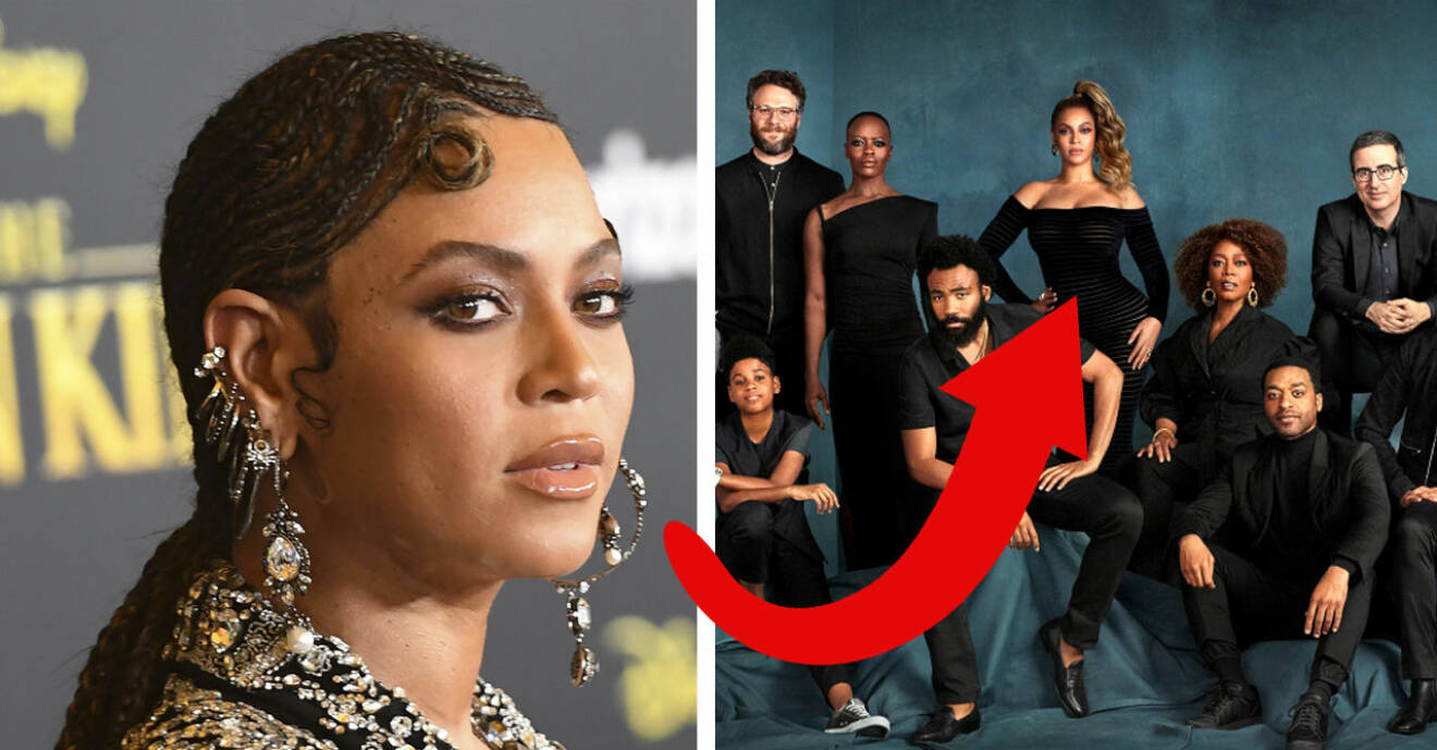 Beyoncé photoshoppades in i gruppbilden av Lejonkungens skådespelare.