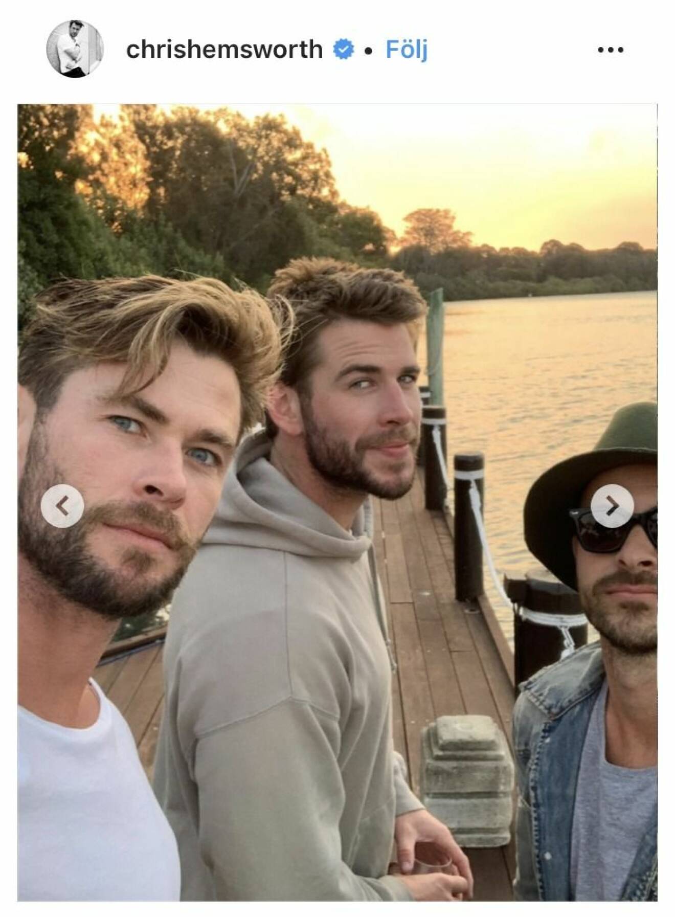 Bilden från Chris Hemsworths Instagram.