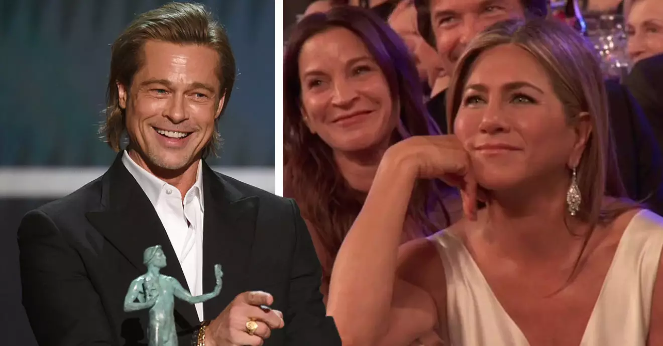 Brad Pitt och Jennifer Anistons lycka – bilderna från nattens gala avslöjar relationen