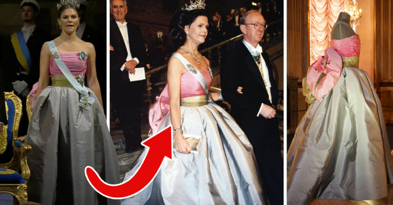 För Elle berättar drottning Silvia nu om kronprinsessan Victorias klädlång under Nobelbanketten, en klänning av Nina Ricci.
