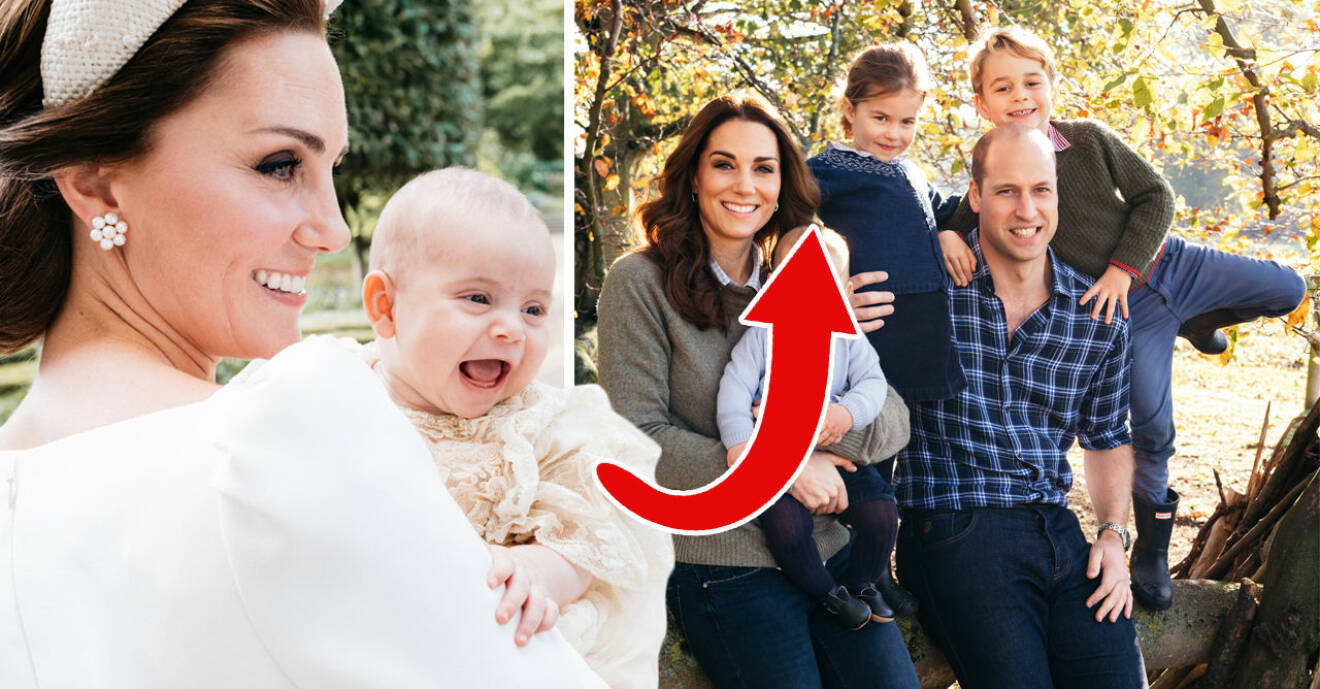 Prins Louis har blivit stor - det syns på Kate Middletons och prins Williams nya julkort